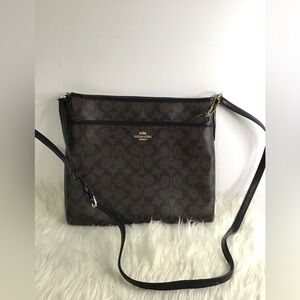 Coach Rowan File Bag Signature  Shoulderbag Crossbody Black/Brown